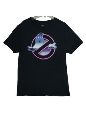 Ghostbusters T-Shirt Mens Medium (38/40) black neon sign logo Unisex Mad Engine